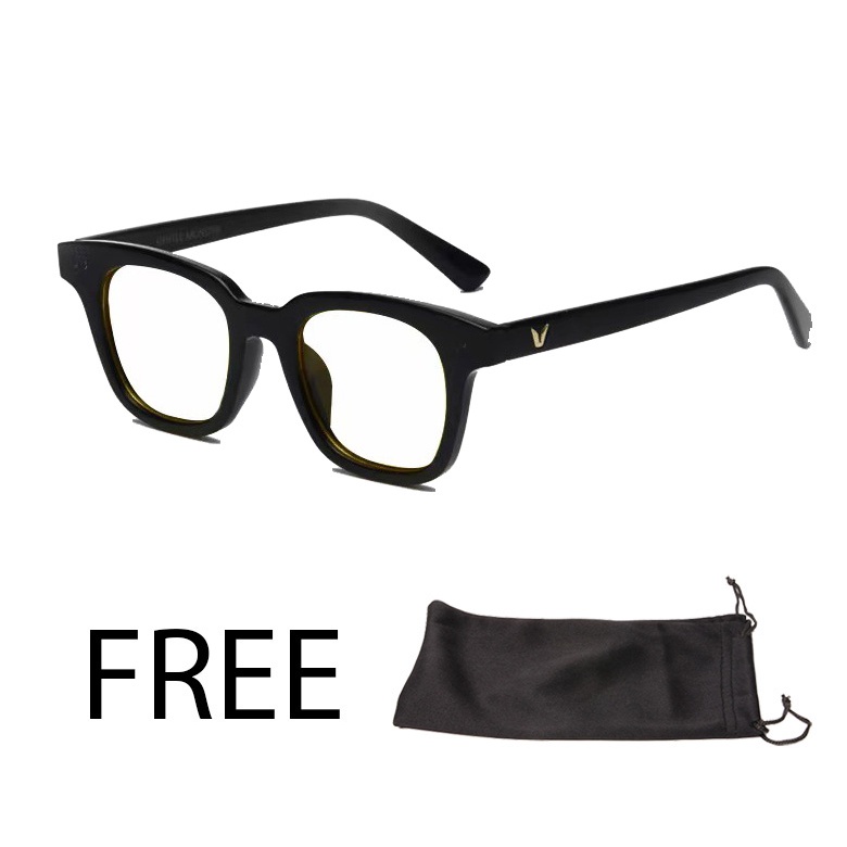 Kacamata GM Logo V Fashion Retro Vintage Anti Radiasi FREE SARUNG-7