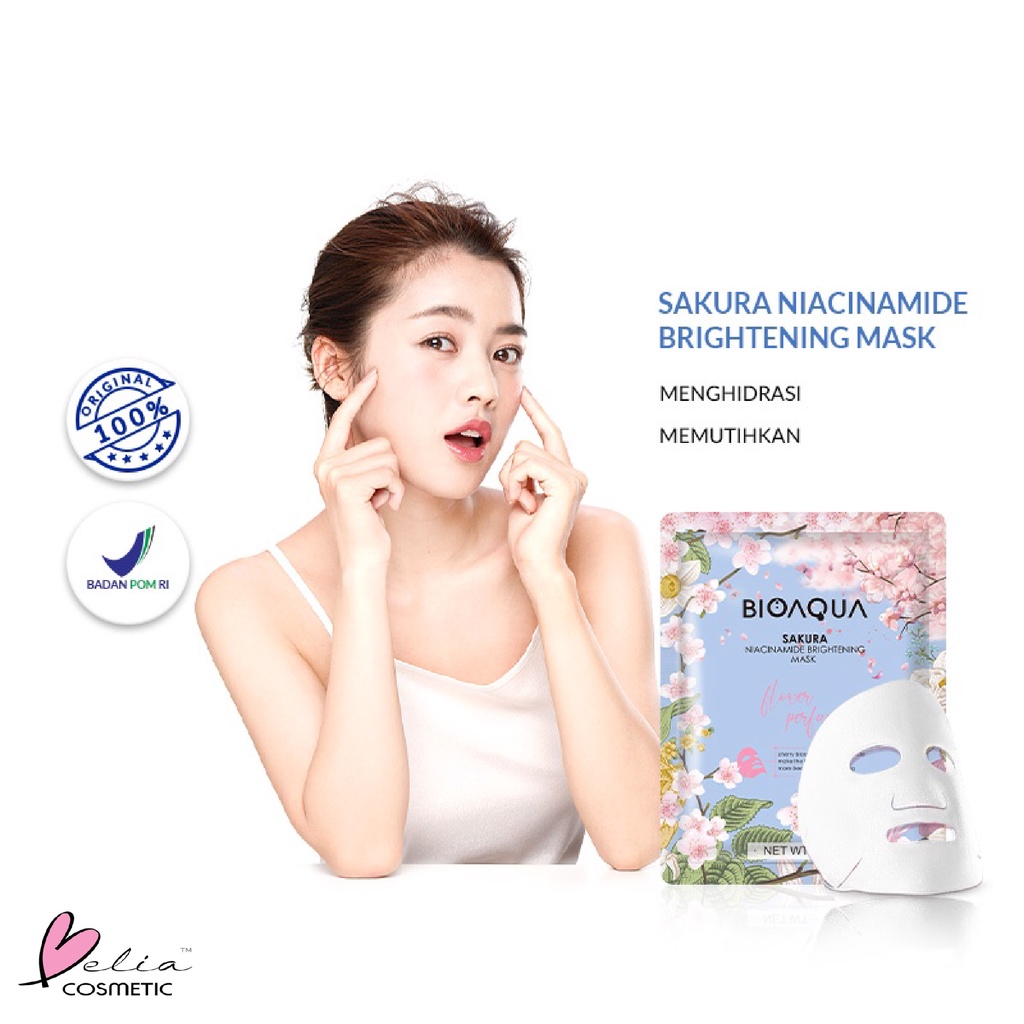 ❤ BELIA ❤ BIOAQUA Sheet Mask Master Series Plant | Flowers | Fruit | Eye Mask | Facial Mask Brightening Glowing Moisturizing Skin Care | Hydrating Essence Face Mask Brightening Anti Acne Jerawat | Honey Vitamin C Masker Wajah Muka Pelembab Kulit Cosmetics-BA S_Mask Sakura