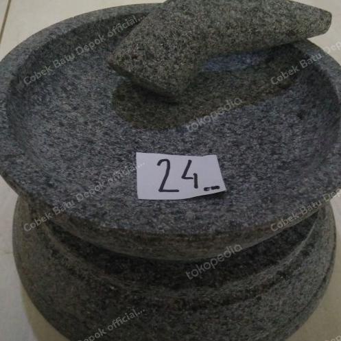 TERBARU Cobek Batu Asli Termurah Uk 24 Cm dan Ulekan /PERALATAN MASAK SET/PANCI PRESTO/PANCI SET/WAJ