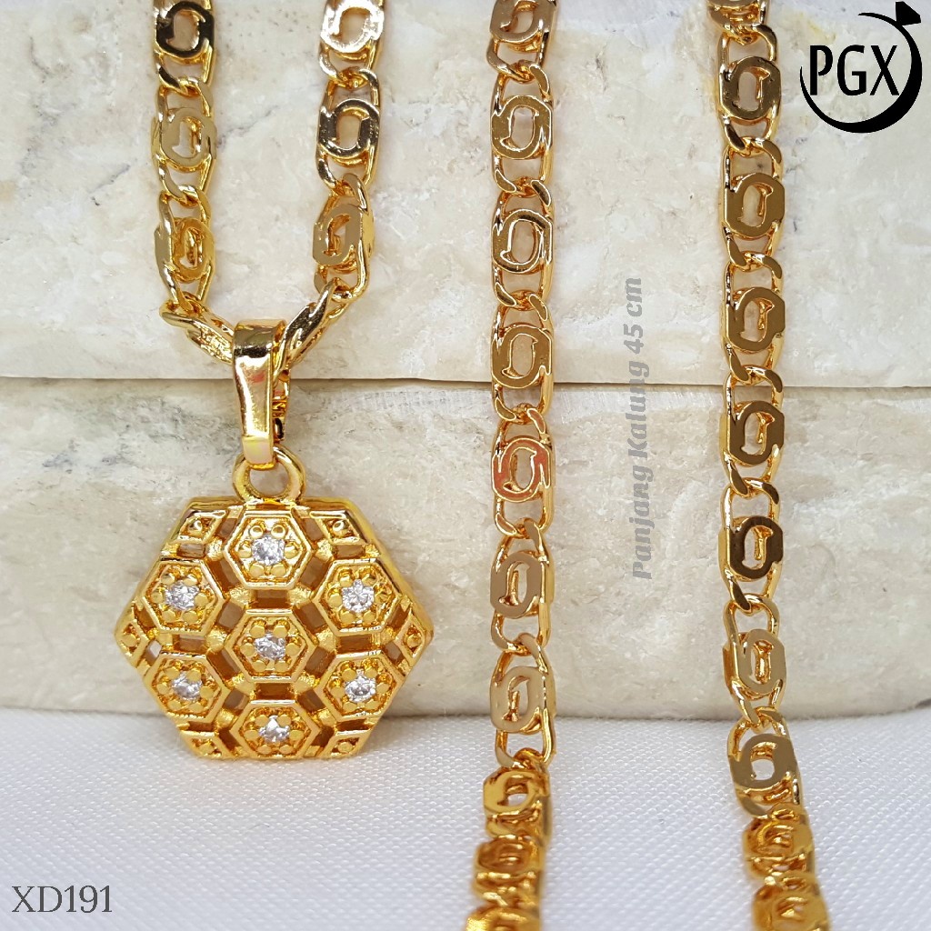 PGX Kalung Wanita Xuping Aksesoris Fashion Perhiasan Lapis Emas XD191