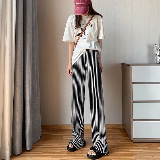 【Blossom】Korean Summer Striped  Long Pants 7319