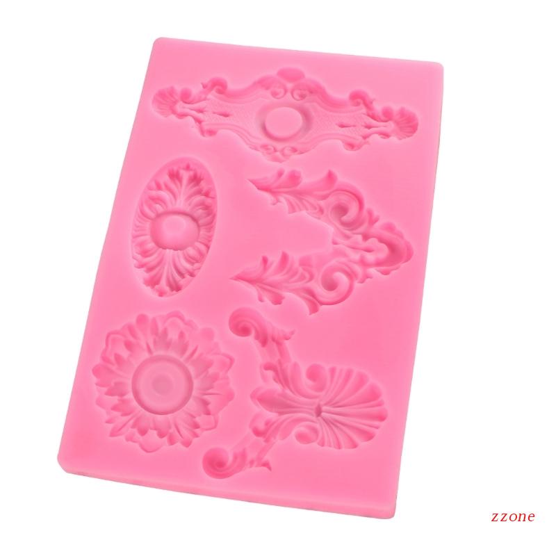 Cetakan Kue 3D Bahan Silikon Motif Baroque
