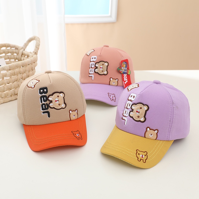 COD- Topi anak laki laki impor premium / topi anak unisex usia 3-6 Tahun MOTIF VERTI BEAR / topi premium impor