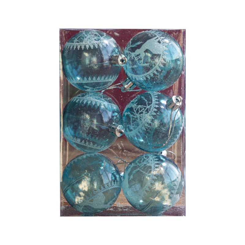 6pcs / Kotak Bola Gantung Untuk Dekorasi Pohon Natal