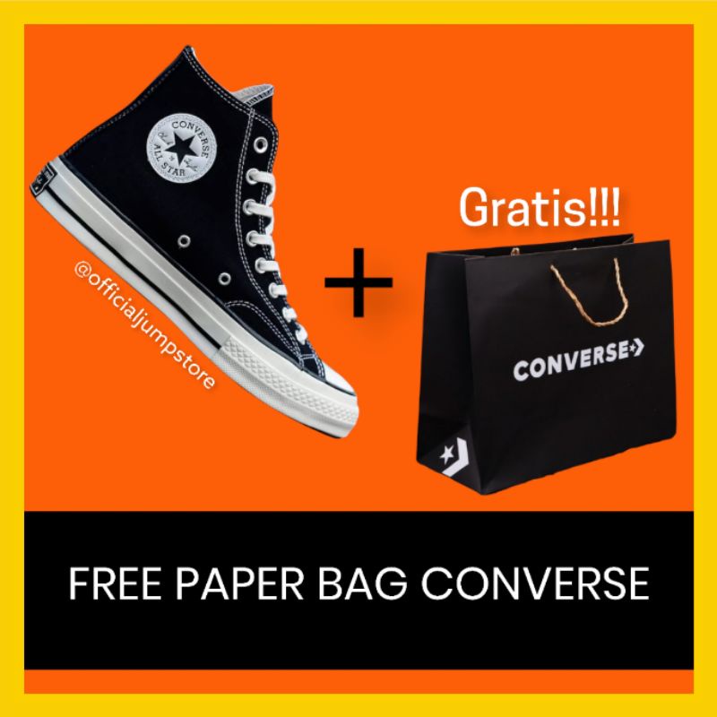 (BISA COD) SEPATU CONVERSE 70S HIGH BLACKWHITE PREMIUM QUALITY