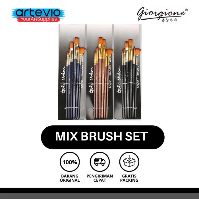 

Gilaa!!! Kuas Lukis Giorgione / Artist Art Brushes / Kuas Lukis Golden Nylon Hot Sale