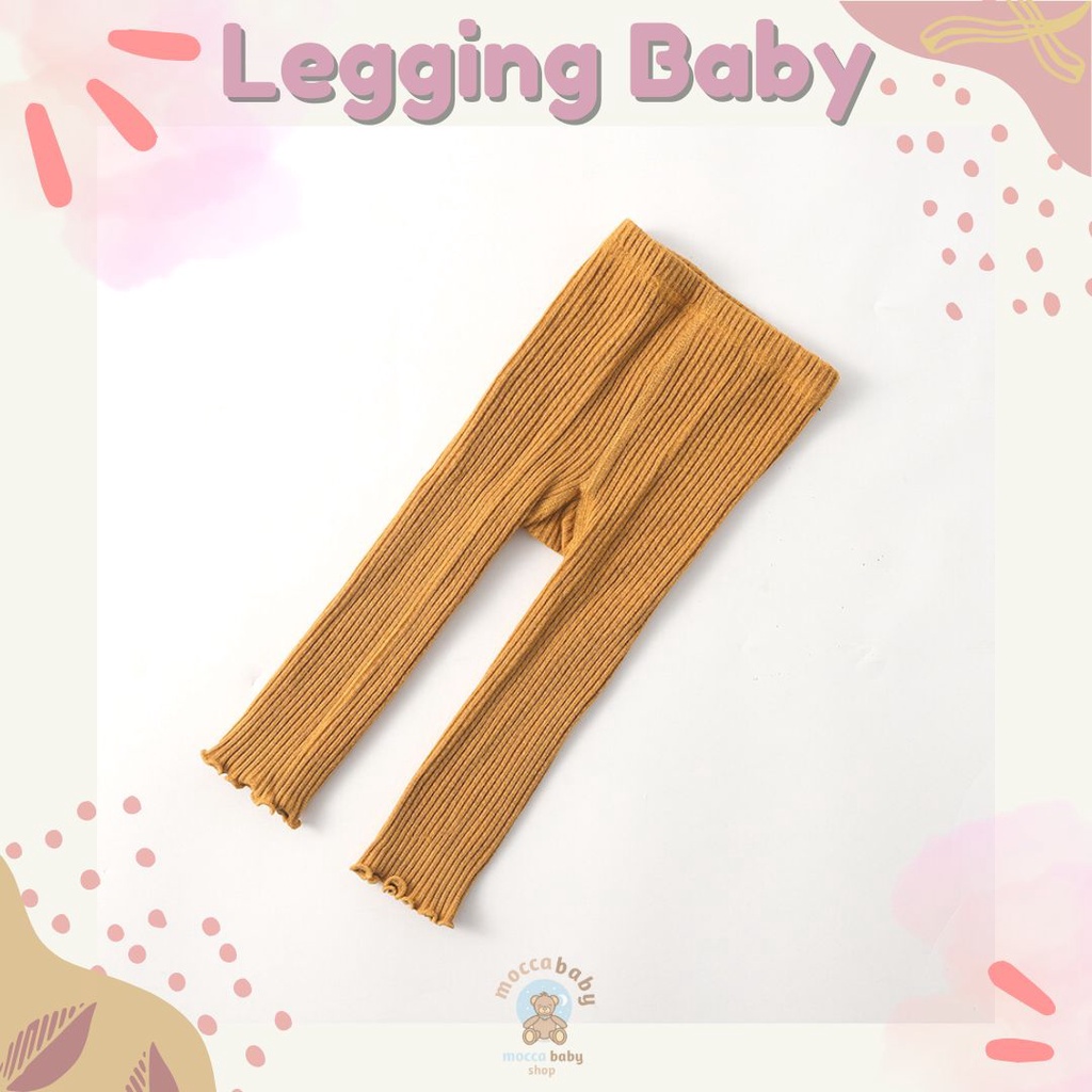 MBSS -  LEGGING CURLY Legging buka kaki bayi / anak import motif truffle warna polos