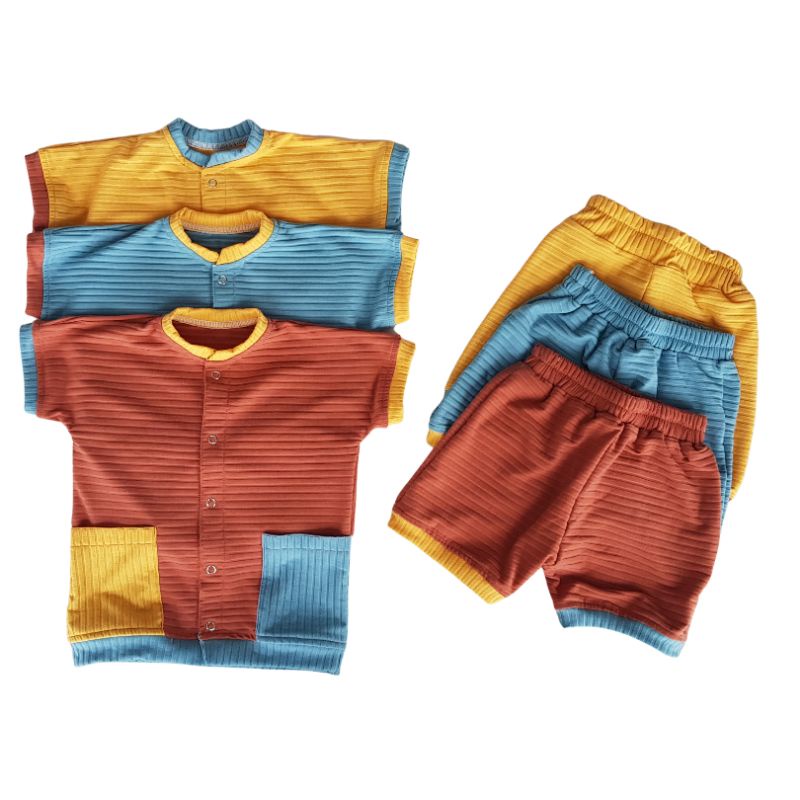 LollyPop Setelan Playsuit Pendek Anak Cowok Cewek Untuk Anak Usia 1 sd 4 Tahun