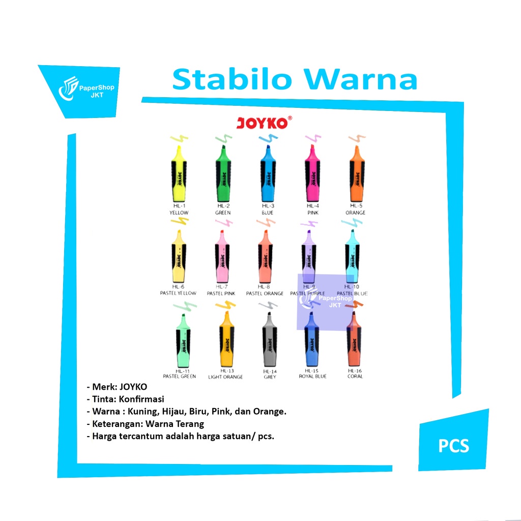 

JOYKO - Highlighter HL-1 - 5 Hijau Highlighter - Pcs
