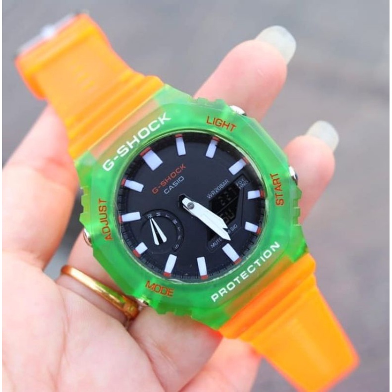 [17 WARNA] Jam Tangan Pria Wanita G-Shock GA 2100 Dualtime Rubber