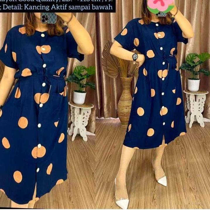 Harga Spesial Daster rayon adem Andin firall motif polkadot