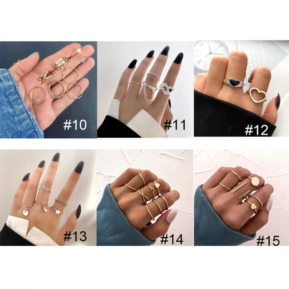 Timekey Cincin Terbuka Adjustable Desain Hollow Gaya Retro Simpel Untuk Wanita K5N9