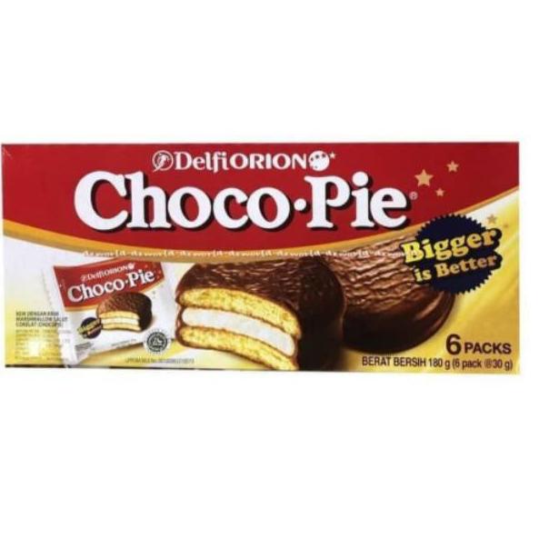 

Promo Keren--DELFI ORION CHOCO PIE bigger 180gr isi 6 Pack