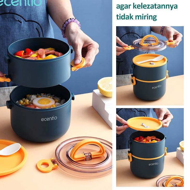 zupr ecentio Kotak Makan set/lunch box tas set/Rantang susun 2/3 lapisan tempat bekal makan fzzq796