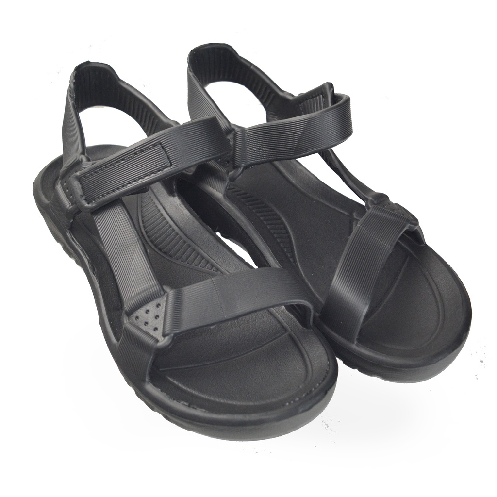 Sandal Gunung Pria Hitam Asfer EVA Spon Karet Size 38-43