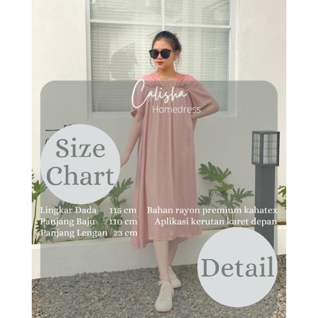 Homedress Model Daster Lengan Pendek Terbaru dan Kekinian Bahan Rayon Premium Kahatex Ukuran Jumbo M