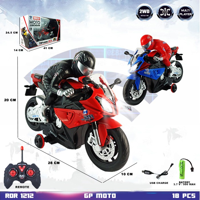 PROMO RDR1212 RC Motorcycle Bike Motor GP Balap Remote Control Remot Kontrol Mainan Anak RADAR