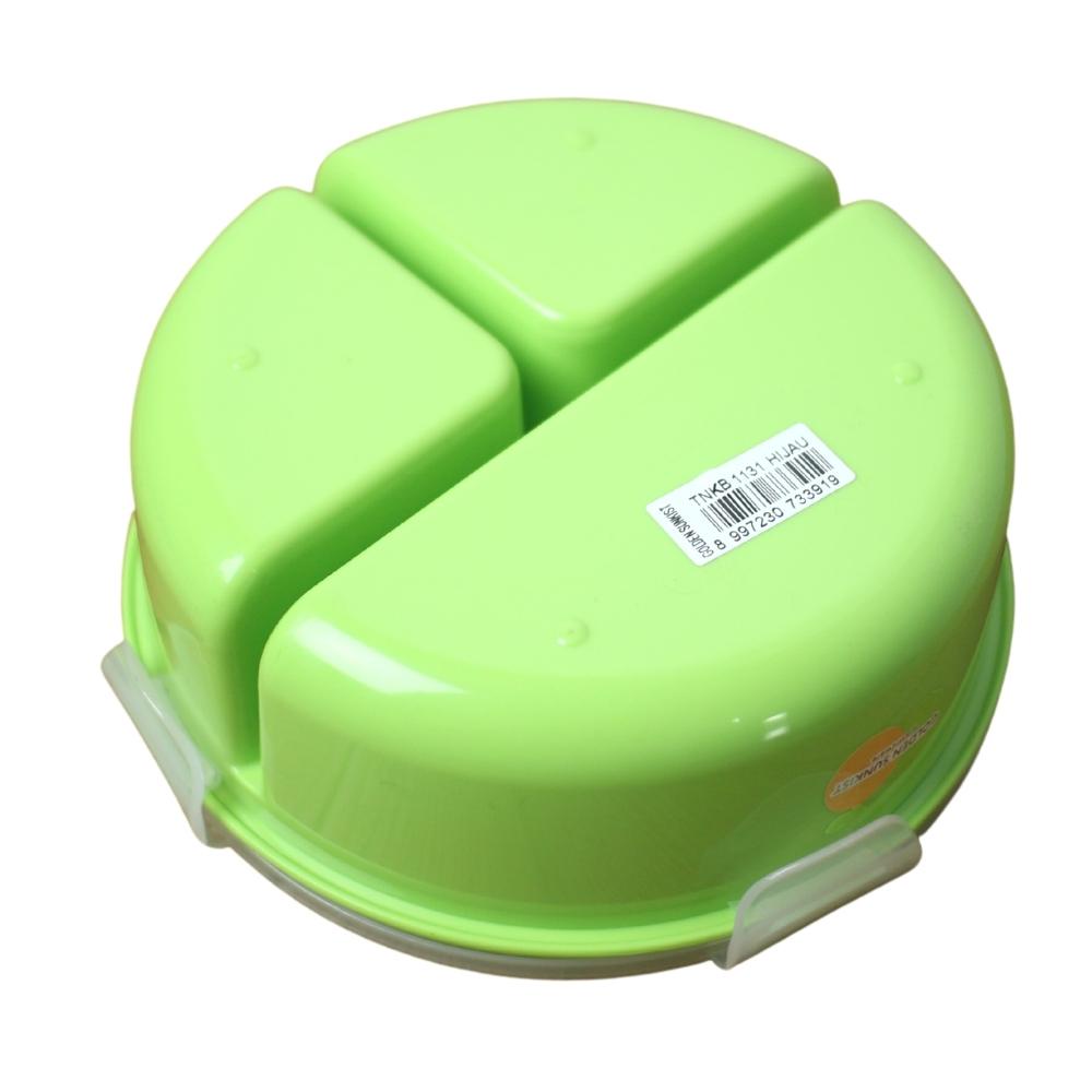 Tempat Nasi Kotak Bulat Hijau TNKB-1131 / Lunch Box