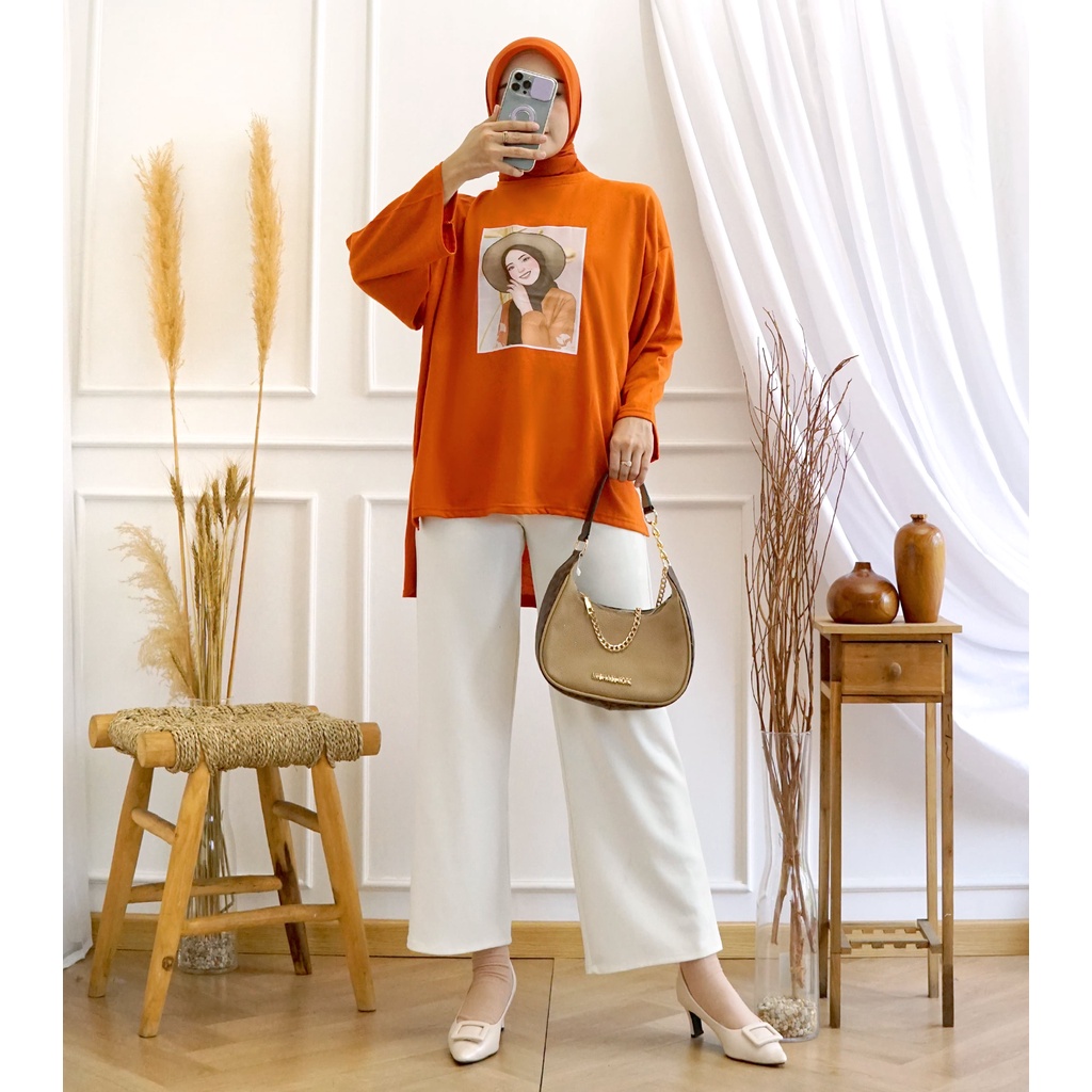 GR ATASAN OVERSIZE KAOS BASIC VIRAL HIJAB SR552