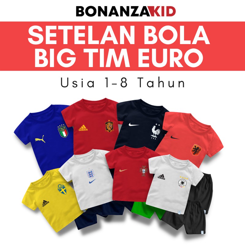 Baju Bola Anak Laki Laki Setelan Bola Anak Laki Laki Euro Usia 2 Sampai 8 Tahun Katun Combed 30s