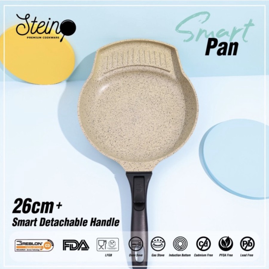 STEIN - Smart Pan 26cm Smart Detachable Handle Panci penggiris/grill