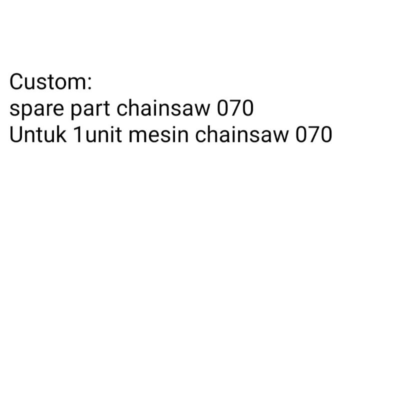Promo Spare Part Chainsaw 070