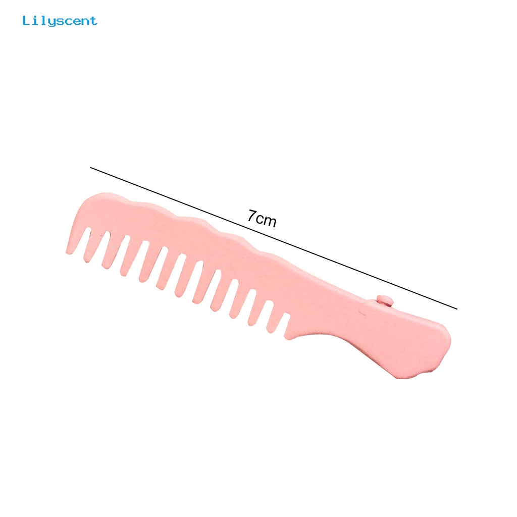 Jepit Rambut Poni Portabel Bentuk Sisir Warna Solid Anti slip