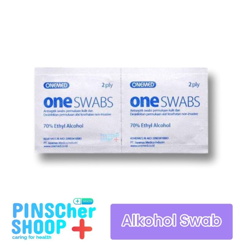 Alkohol Swab OneSwab Tisue Alkohol Antiseptik Eceran Harga / 2 Pcs