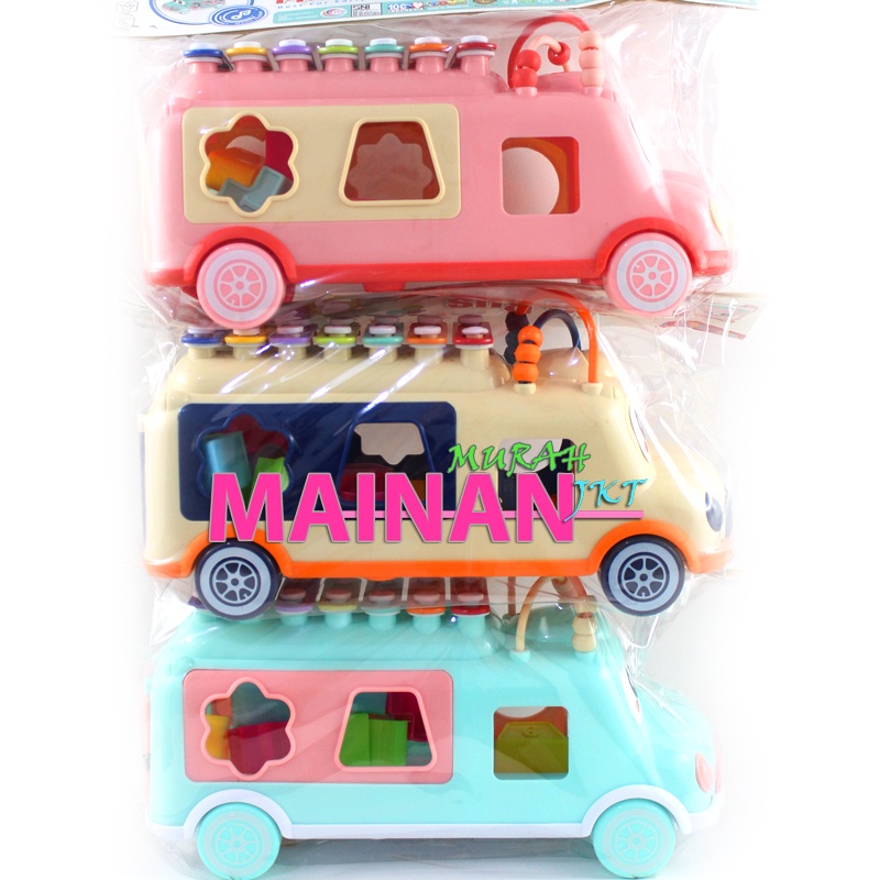 MAINANKEI MAINAN ANAK MURAH BUS XYLOPHONE YE20 MAINAN ANAK MOBIL BUS MUSIC BLOCK EDUKASI