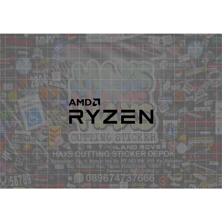 Cutting Sticker AMD Ryzen Ukuran 8 Cm Untuk Motor Mobil