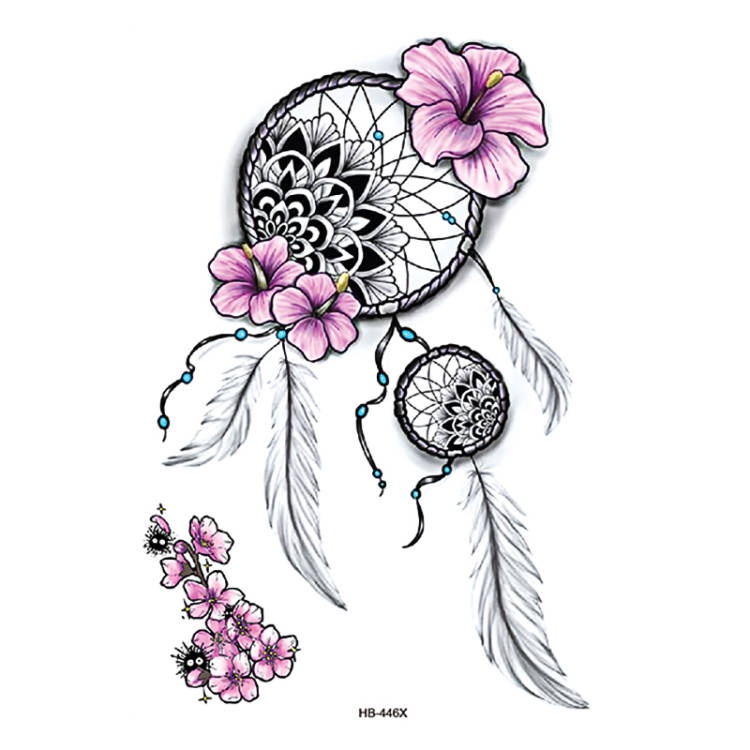 【BTI】Tato Sementara Tato Palsu Stiker Warna Dream Catcher Bunga Tato Tahan Air