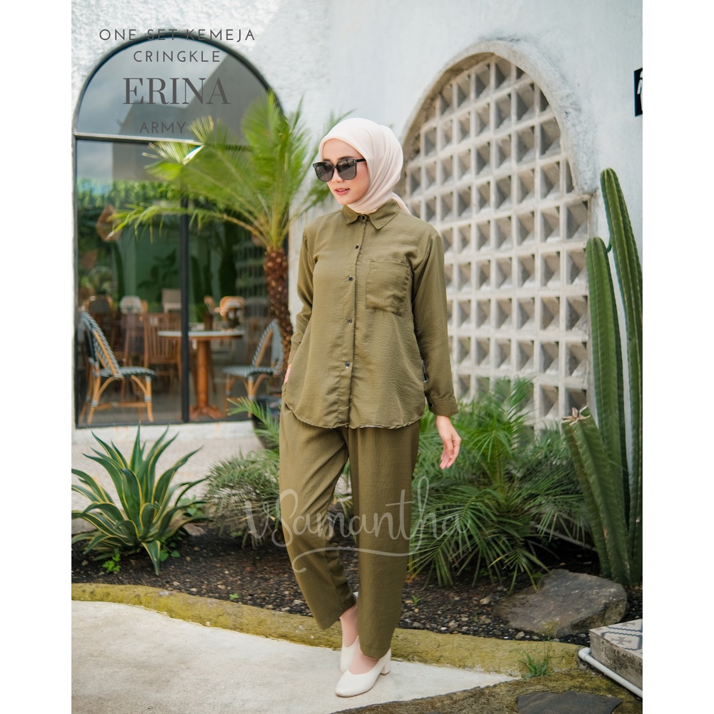One Set Kemeja Wanita Crinkle Airflow Erina