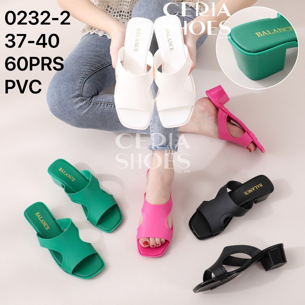 BALANCE Sandal Heels Wanita Import BKK Tali Jelly Tinggi 5 Cm Rubber Non-Slip Sole 0232