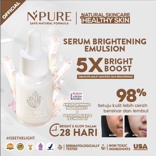 NPURE Licorice Brightening Series Toner / Serum / Face Wash / Clear Pad / Moisturizer
