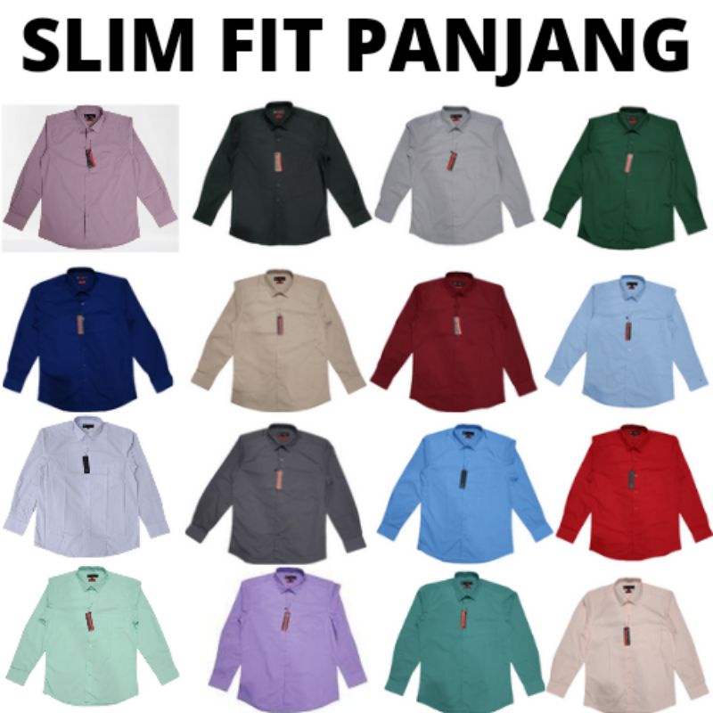 (BISA COD)Kemeja Polos Slim Fit Lengan Panjang Kemeja Katun Kemeja Kerja Kemeja Kantor Kemeja Pria