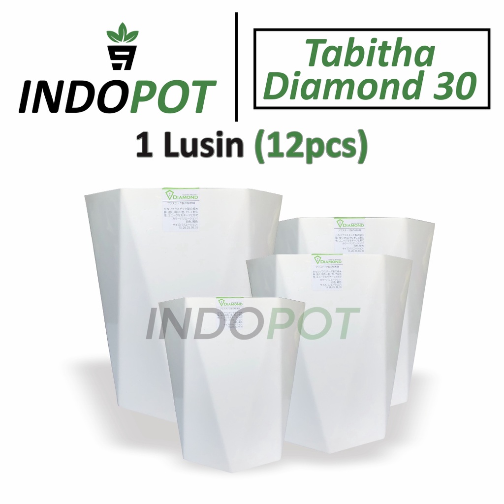 (1 Lusin) Pot Tabitha Diamond 30 Tanaman Bunga Hias Pot 30cm Plastik