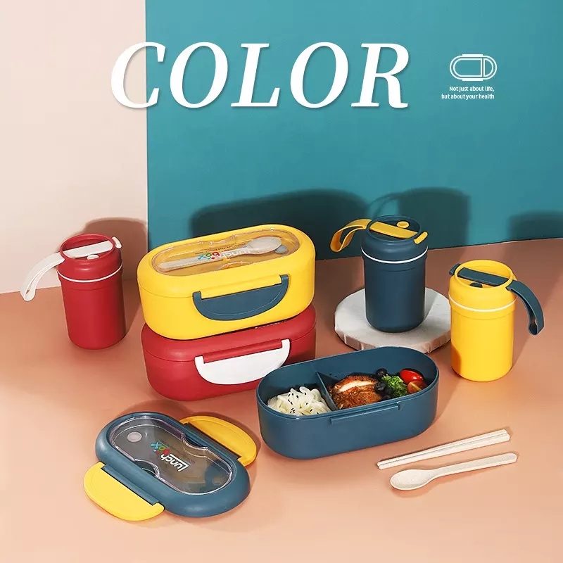 TERBARU KOTAK MAKAN BEKAL LUNCHBOX SET ANTI TUMPAH KODE BL 22135A 1000ml