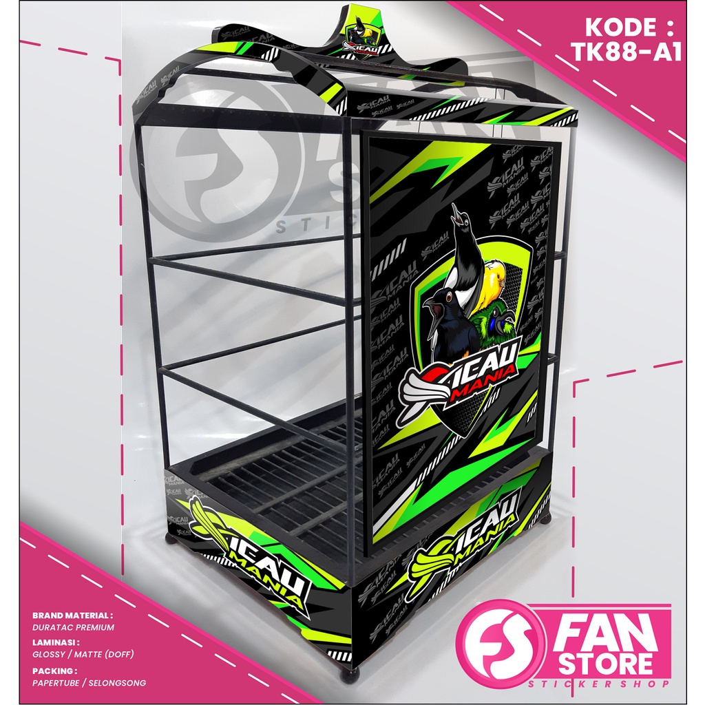 Stiker Decal SANGKAR KOTAK Sangkar EBOD JAYA Sangkar Burung Kotak Sangkar Kicau MANIA KACER KENARI K