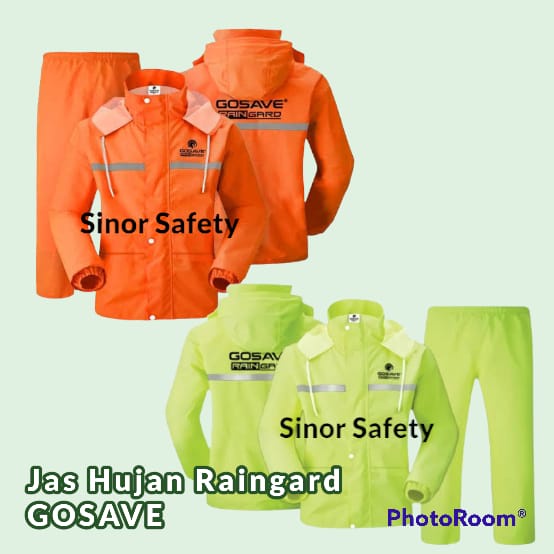 Jas Hujan RAINGARD ORANGE dan HIJAU Industrial Safety Raincoat Setelan Baju Celana Motor