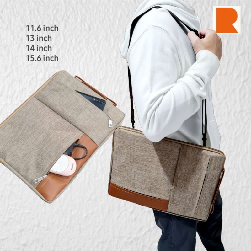 Tas laptop RJ03 / tas selempang / softcase laptop 11 12 13 14 15 inch