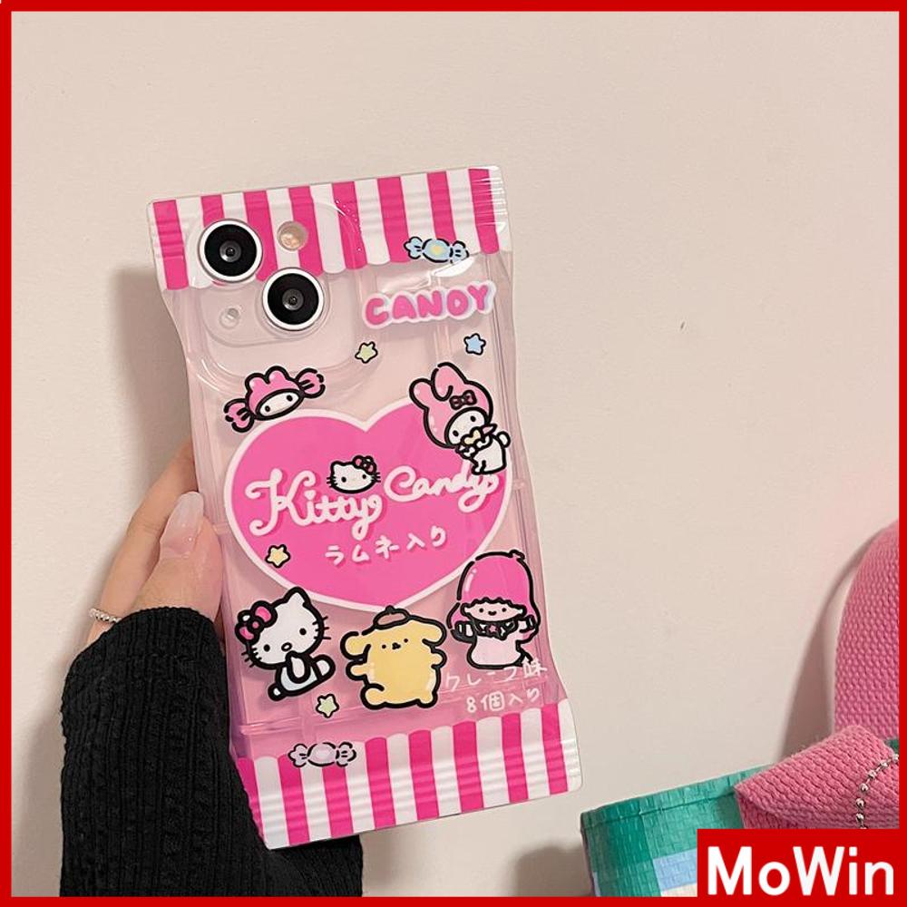 For iPhone 14 Pro Max iPhone Case Snack Bag TPU Soft Case Clear Case Airbag Shockproof Camera Cover Pink Cartoon Cute Compatible For iPhone 13 Pro Max 12 Pro Max 11 7plus XR