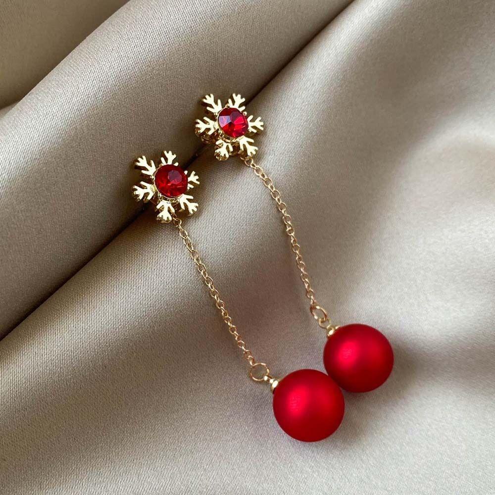 Mxbeauty Anting Natal Hadiah Natal Elk Ikatan Simpul Berlian Imitasi Christmas Ear Hook