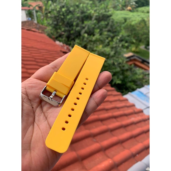 Strap tali jam tangan silikon kuning 22mm smartwatch