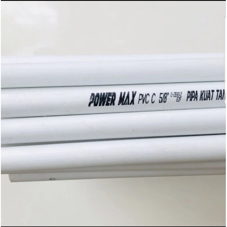 Pipa Paralon Listrik POWER MAX 5/8" Inch/ Peralon Kabel Putih PVC Panjang 4 meter/ Pipa Pelindung Ka