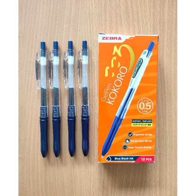 

Pulpen Gel Cetrek Zebra Kokoro Gel Pen Blue Black 0,5 mm