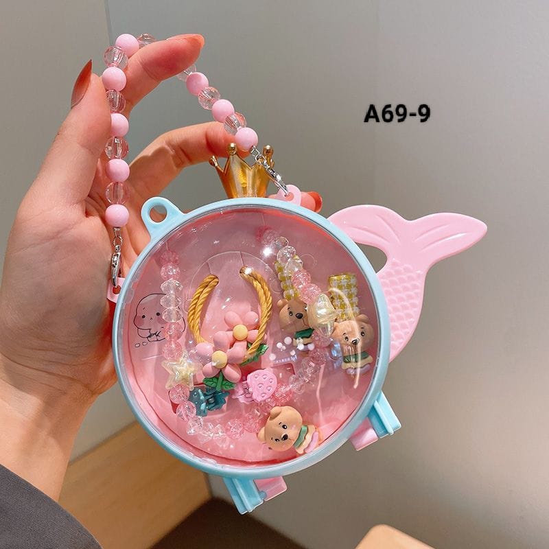 A69 AKSESORIS ANAK JEPITAN RAMBUT KALUNG IKAT RAMBUT 1 SET
