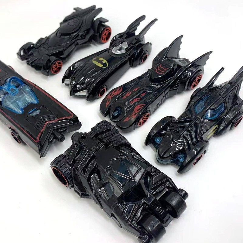 6pcs / Set Mainan Mobil Diecast McQueen Batman Avengers Iron Man Thor Spiderman 1 / 64 Bahan Alloy Untuk Anak