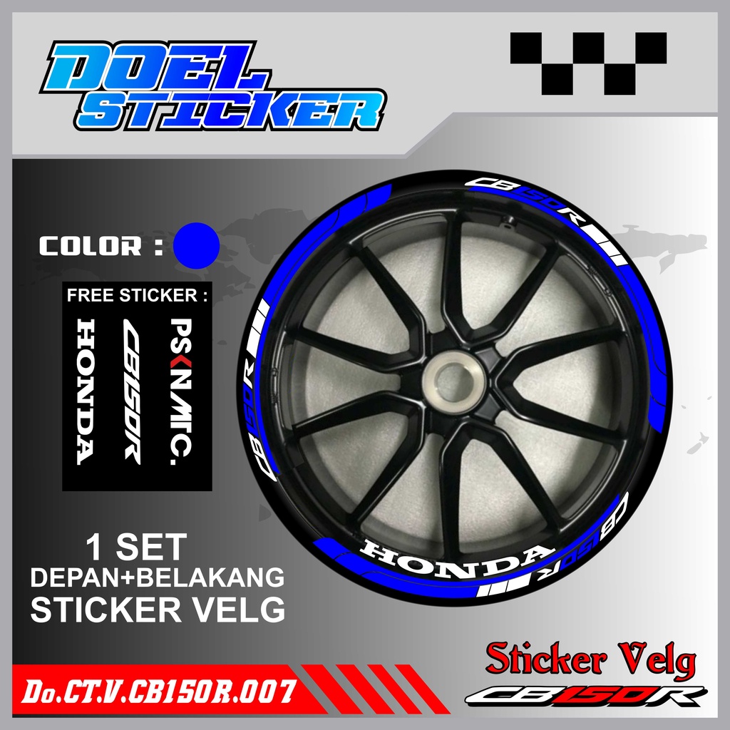 Stiker Cutting Velg CB150R Racing Lis List Variasi Custom CB 150 R Old New Streetfire Set Depan Belakang Doel 007