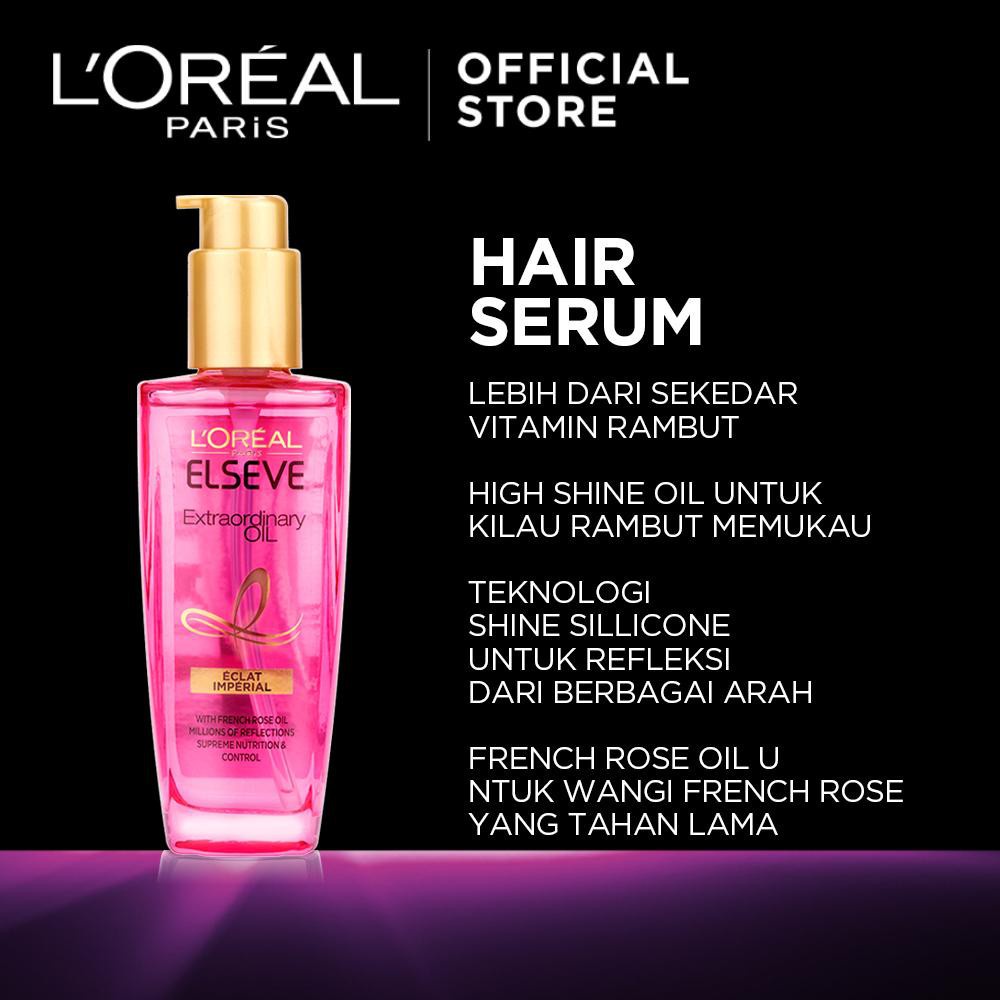 LOREAL PARIS ELSEVE EXTRAORDINARY OIL PINK HAIR TREATMENT SERUM [ 100 ML ] - PERAWATAN RAMBUT VITAMIN SERUM L'OREAL CARE