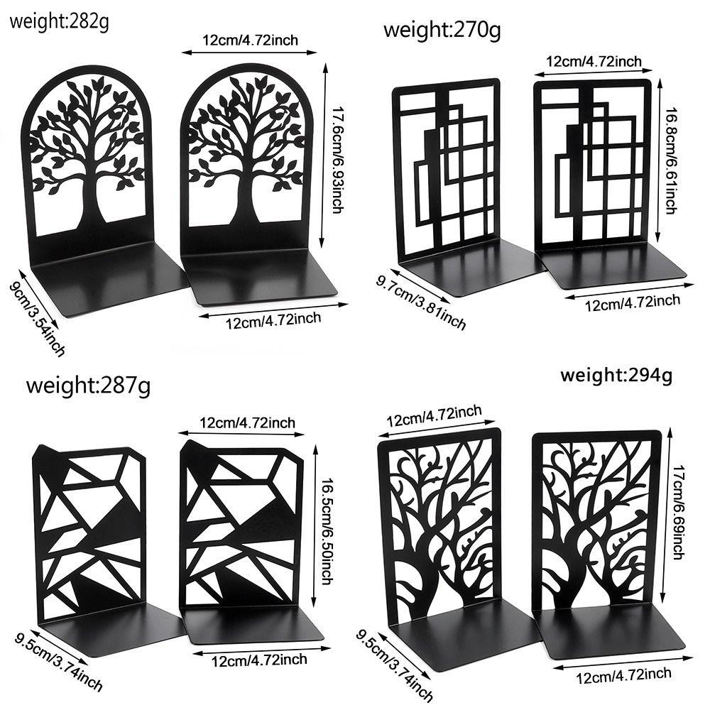 Preva 2PCS/Set Bookends Hadiah Kantor Perlengkapan Sekolah Meja Organizer Non-Slip Melubangi Kreatif Alat Tulis Buku Penyangga Rak